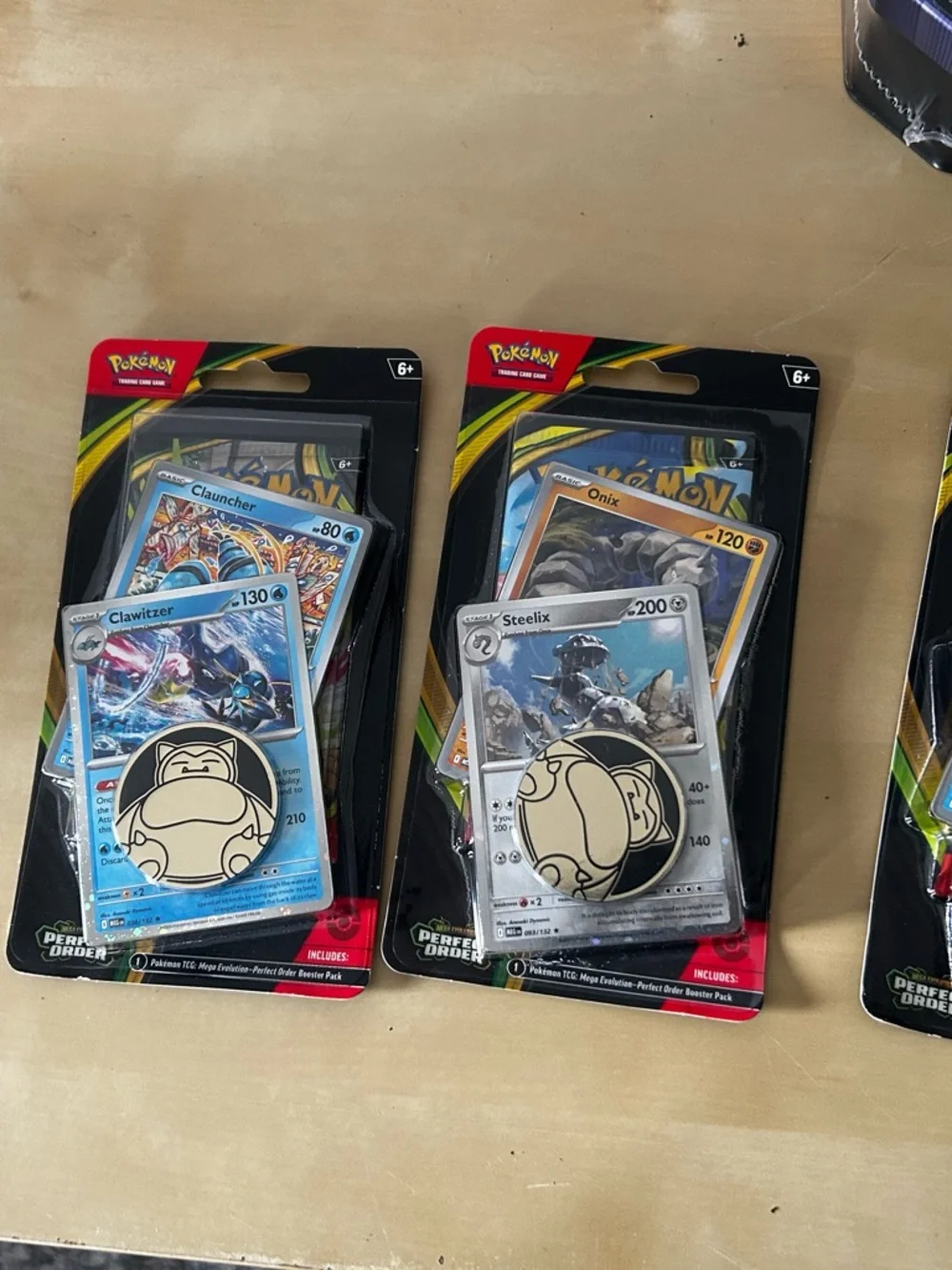 2 packs of Rare Pokemon Trading Card Pack with Blue Accents with Snorlax pin